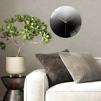 12-Inch Silent Tempered Glass Wall Clock, " High Quality Modern Floor Lamp for Living Room Decor ” Silent Non-Ticking Clock, Battery Operated (AA Batteries Not Included), Artistic Home Decor