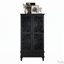 Armoire de rangement rustique de 55 po de hauteur avec tiroir, armoire décorative en bois sculpté à 2 portes avec pieds en bois massif pour le salon, le couloir et la salle à manger-128978569