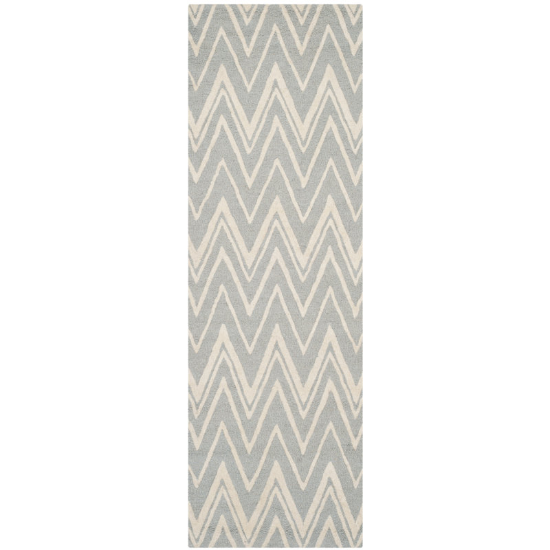 Tapis en laine touffeté à la main Sanyla, Tapis de couloir 2 pi 6 po x 10 pi