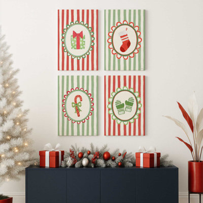 À pois, ensemble de 4 impressions sur toile