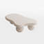 Table basse de 40 pouces en forme de nuage avec 3 pieds sphériques pour le salon, blanc crème-131405407-131405408