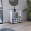 Chariot-bar St Andrews avec support intégré pour 8 bouteilles, armoire à double porte vitrée et surface supérieure bordée d'aluminium