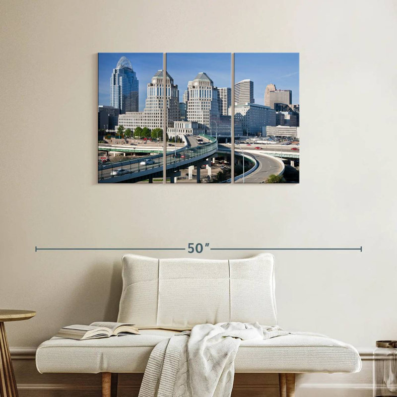 Ohio Cincinnati Cityscape, 24" H x 38" W