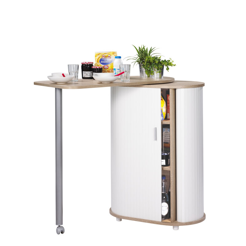 Asylbek Wood Kitchen Island, Oak