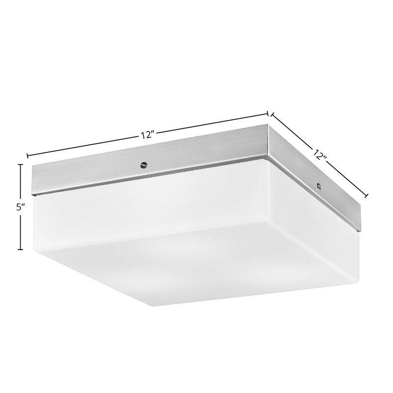 12" Flush Mount, 3-Bulbs, Show With Glass, Brushed Nickel
