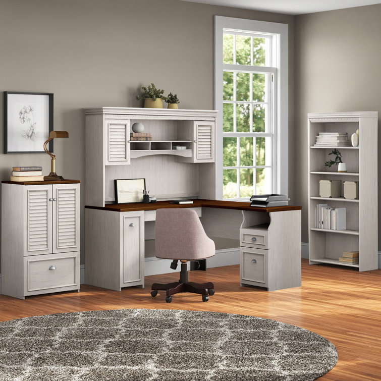Huckins 4 L-Shaped Computer Desk Office Set