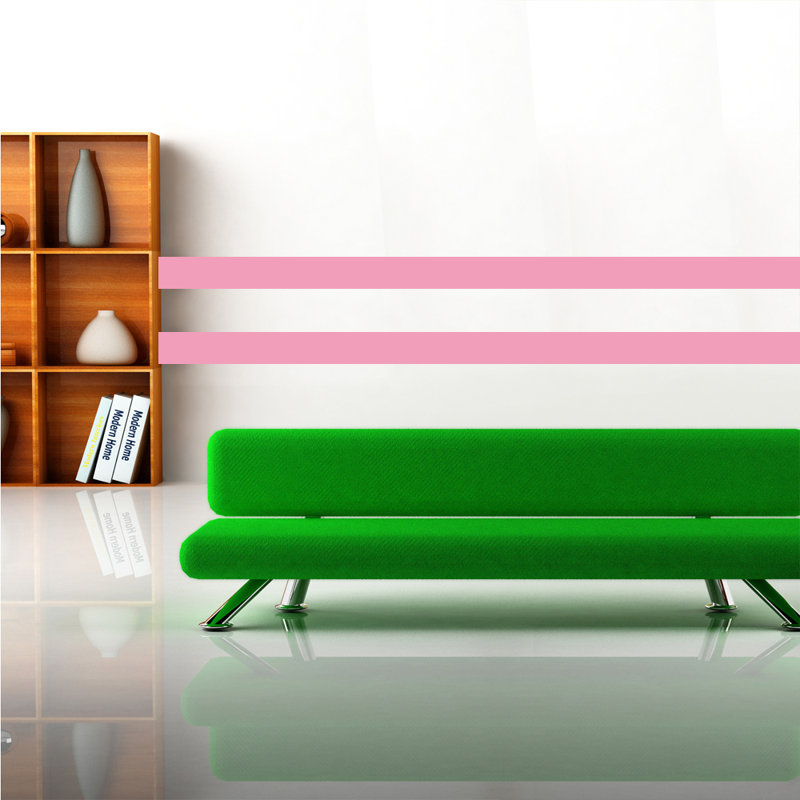 Adhésif décoratif rayures simples, Rose bonbon