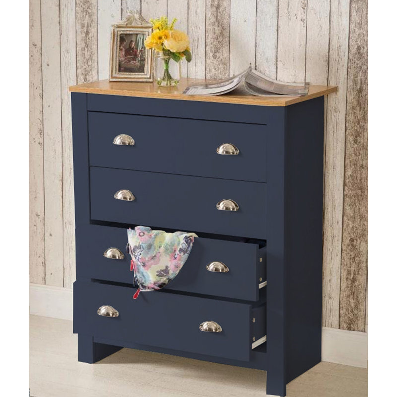 Amarelis 79cm W Chest of Drawers, Blue