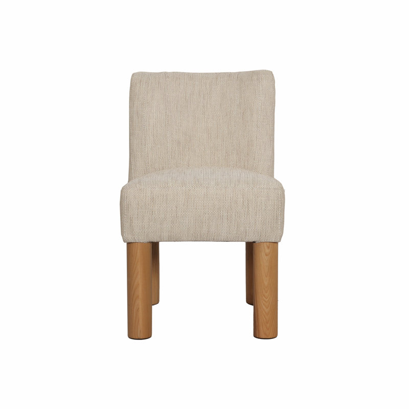 Chaise rembourrée en polyester Armie, Tweed naturel