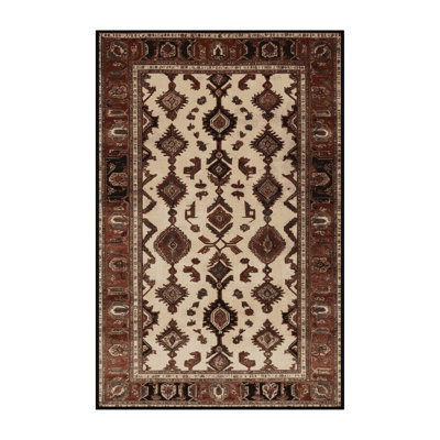 Tapis persan noir lavable à la machine