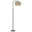 Lampe sur pied arquée en rotin Bhakti avec télécommande et ampoule incluse