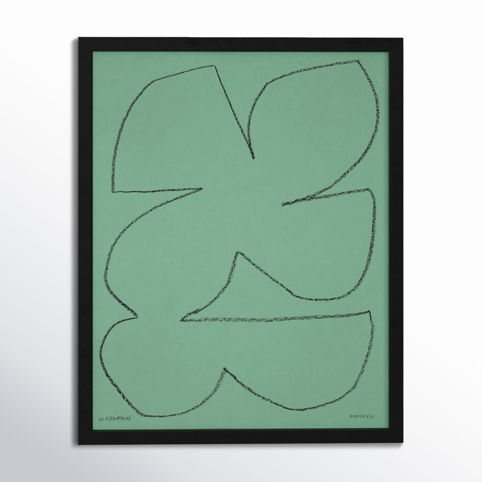 Freya "Sage 1" Print, Black Framed, 16" W x 20" H