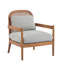 Chaise d'appoint Mid-Century moderne de 26,6 po avec structure en bois massif au fini noyer et dossier en rotin, fauteuils confortables pour le salon, la chambre à coucher, le coin lecture-87373960-87373957-87373963