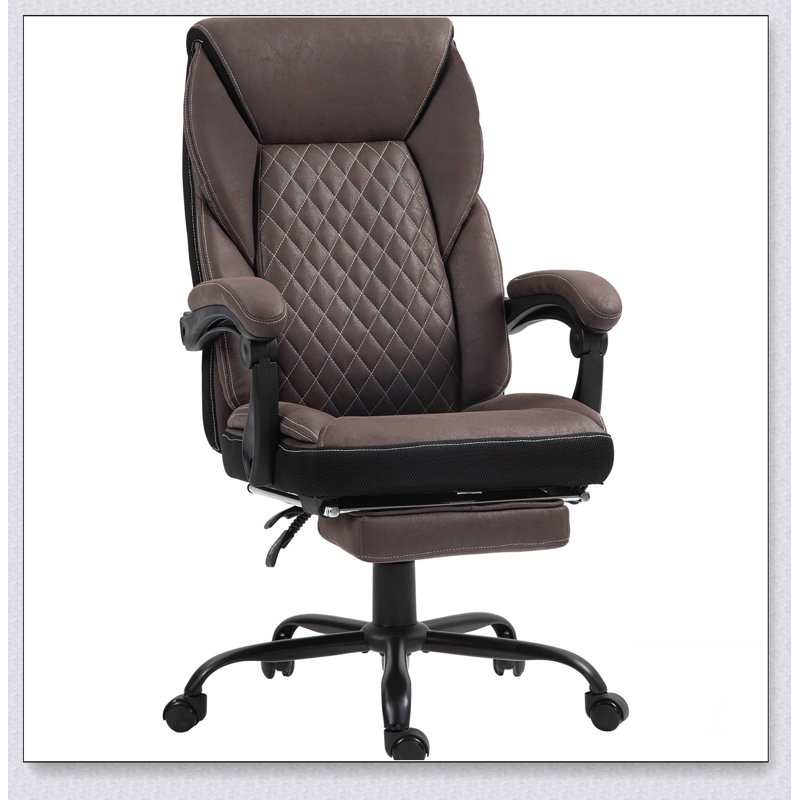 Fauteuil de direction avec repose-pieds, fauteuil de bureau ergonomique grand et haut, fauteuil pivotant inclinable avec dossier haut