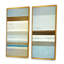 «Teal Meets Beige Abstract Stripes II», ensemble de 2 impressions sur toile-1311024968-1311024978