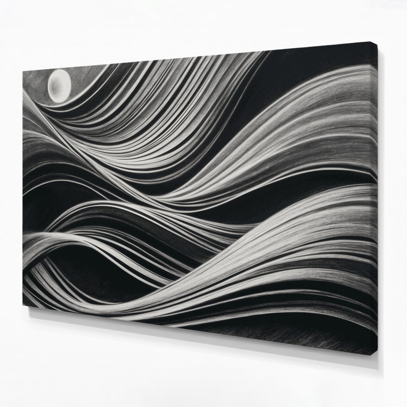 Toile horizontale rayée horizontale gris clair graphite, H 11 po x l 14 po