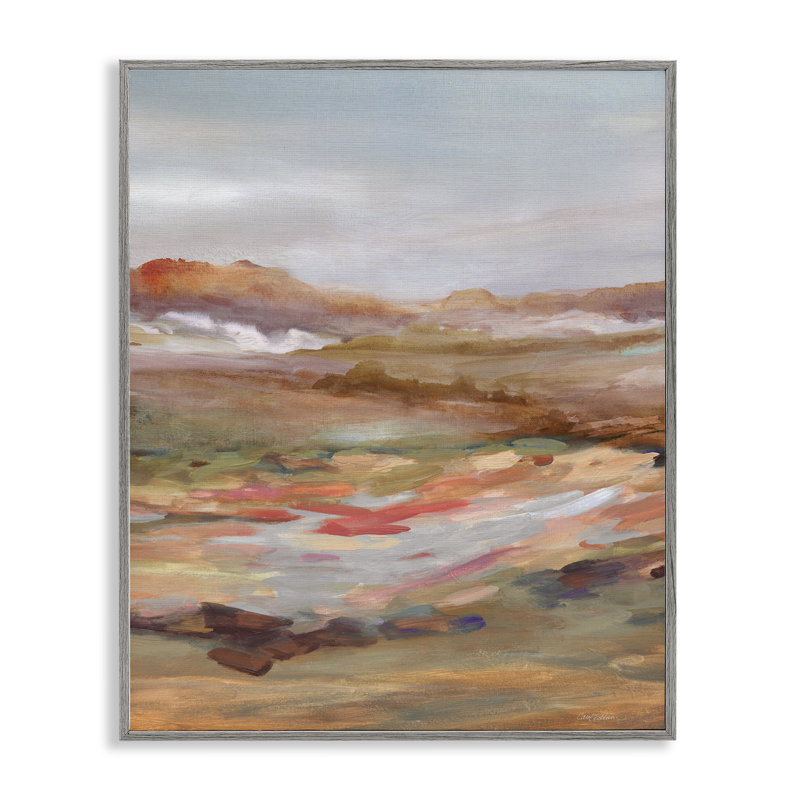 Giclée encadrée dynamique du désert abstrait, design par Carol Robinson, H 14 po x l 11 po, Estampe numérique Farmhouse