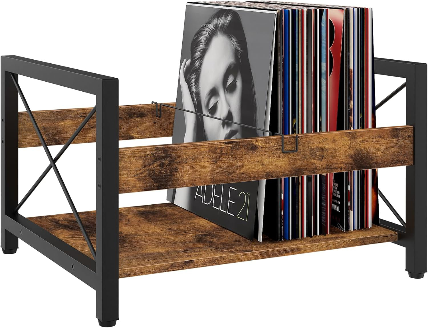 17 Stories Vinyl Record Holder, Wooden Record Crate Fits Records, Vinyl ...