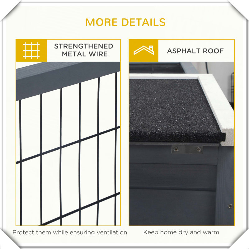 Cage à lapin imperméable avec portes de ventilation ouvertes, Gris