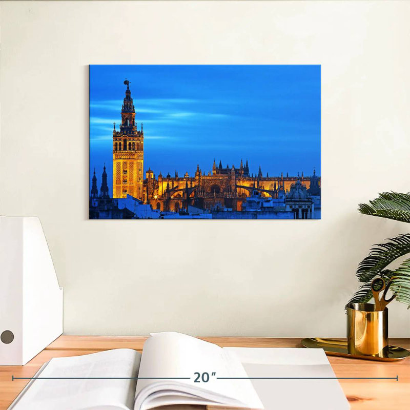 Seville Cathedral Before Dark, 8" H x 12" W