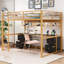 Lit mezzanine double en métal avec bureau