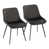 Black Faux Leather/Gray Fabric