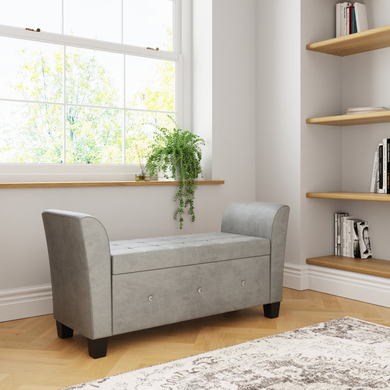 Armstrong Upholstered Storage Bench, Grey