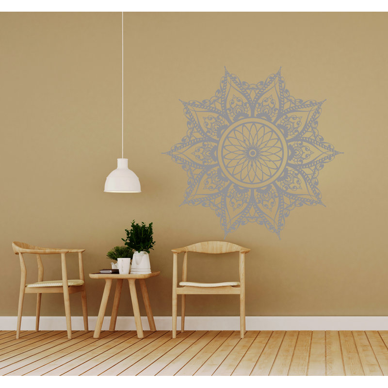 Adhésif décoratif mandala, Argent, 28 po x 28 po