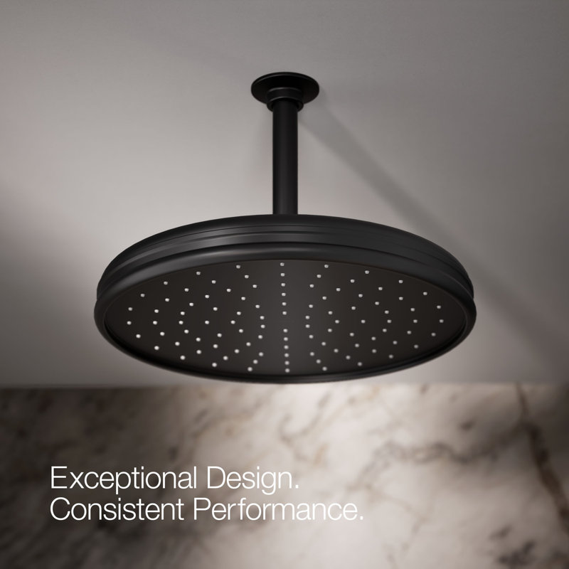 Rain Fixed Shower Head, Matte Black