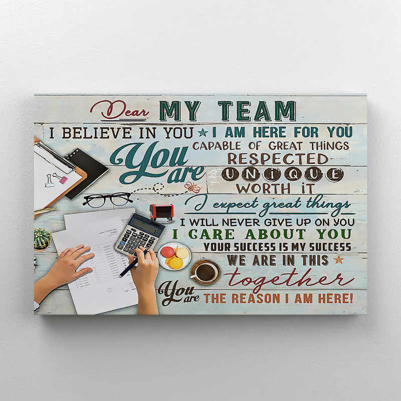 A Work Desk - Wrapped Canvas Textual Art, 24" H x 36" W x 2" D