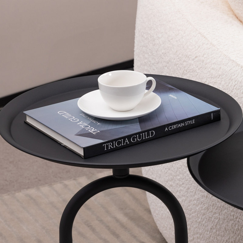 Lantern-shaped Metal Coffee Table, Matte Black, 24" H x 17.7" L x 17.7" W