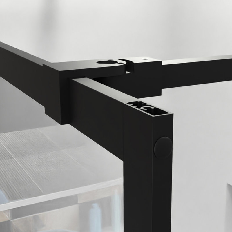 46" X 72" Black Shower Screen For Walk-In - Tempered Glass With Secure Frame Glass, Steady Assembly