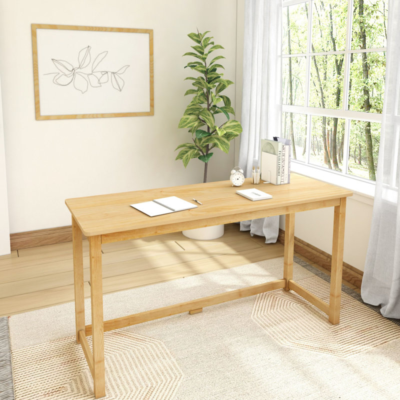Essays Large Writing Desk, Natural, 29.75"H x 55.25"W x 19.75"D