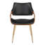Chaises de salle à manger contemporaines avec similicuir rembourré et pieds en métal - ensemble de 2