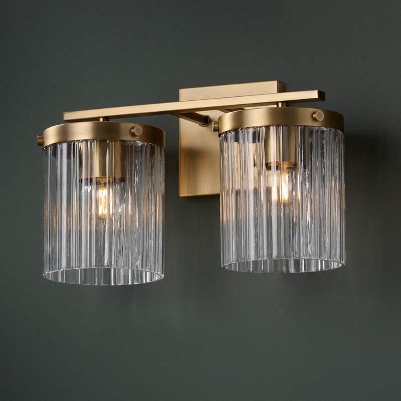 Vaughn 2 - Light Dimmable Vanity Light, Aged Brass