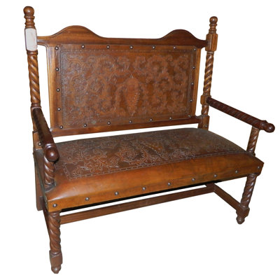Colonial Leather Bench