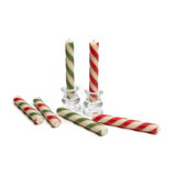 Mini Candy Cane Dinner Candles Set Of 6