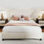 Grand lit tapissier avec 4 tiroirs de rangement, tête de lit capitonnée en velours, sans sommier-130085738-130085734