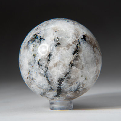 Genuine Polished Rainbow Moonstone Sphere (2") with Acrylic Display Stand