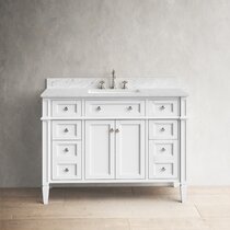 48 Bozeman Rustic Bathroom Vanity in Natural with Calacatta Quartz To -  HouseTie