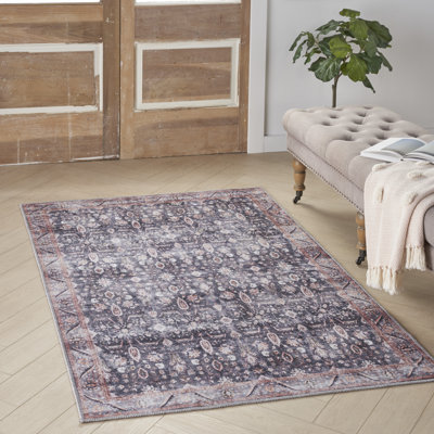 Tapis ivoire bleu marine Fien