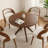47.2-inch Round Wooden Dining Table with 4 Upholstered Chairs Set (Seats 4-6), Mid-Century Style Dining Table, Base-Style Dining Table Set Suitable for Kitchens and Dining Rooms-1921281762-1921281791