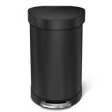 simplehuman Semi-Round Hands-Free Kitchen Step Trash Can with Soft-Close Lid