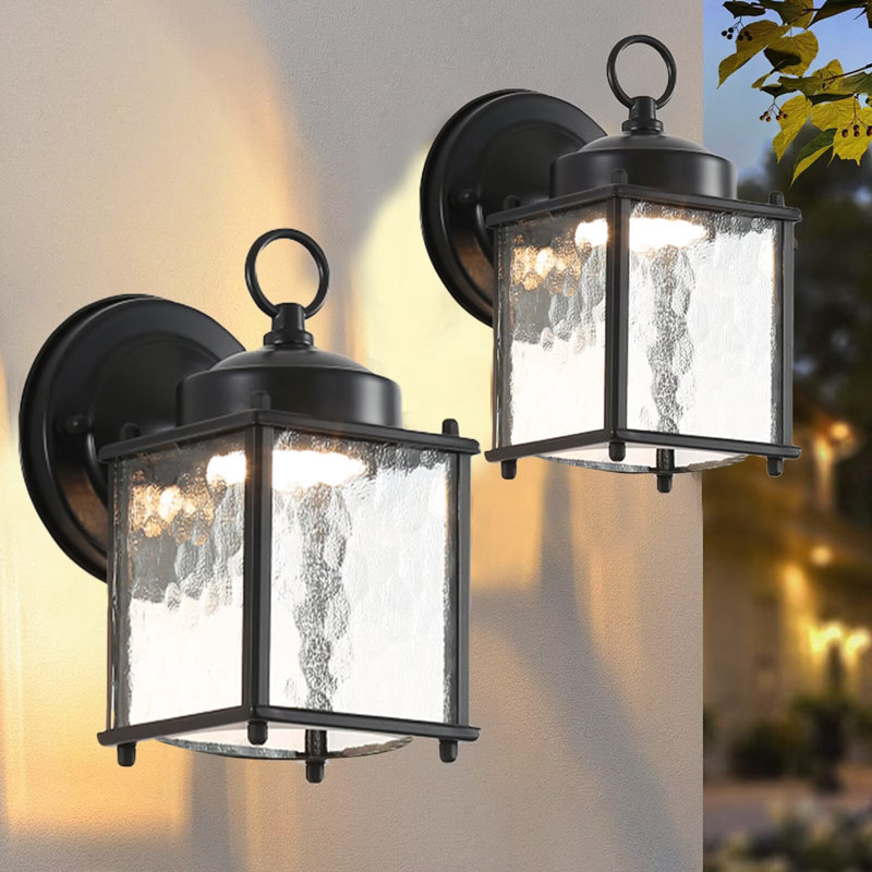 Lanterne murale d'extérieur moderne rustique avec design résistant aux intempéries pour porche et jardin
