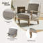 Fauteuil de ferme en polyester de 28 po avec pieds en bois massif Amilio-279067847