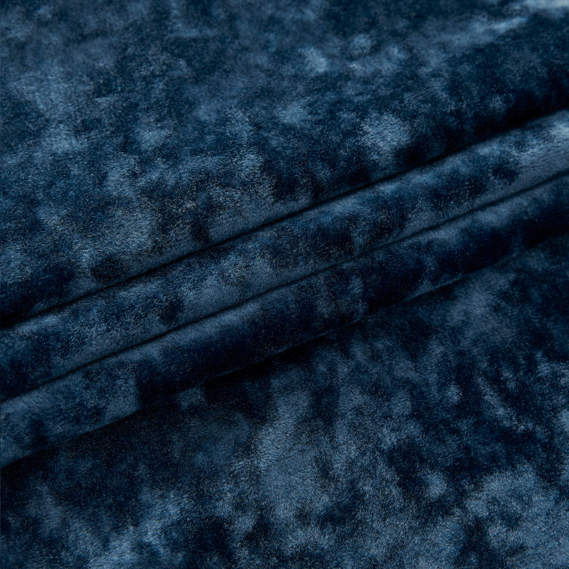 Deavion Velvet Crushed Curtains with Metal Grommets Room Darkening 2 Panel Set, Navy Blue, 52" W x 90" L