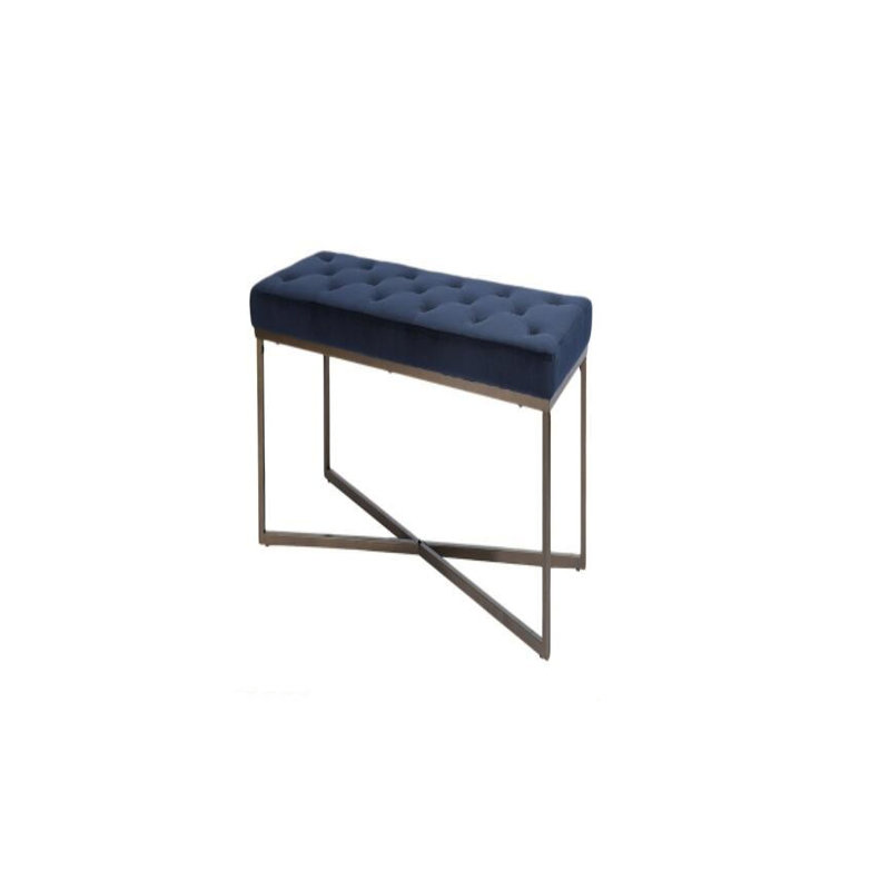 Repose-pieds rectangulaire touffeté de 20 po Dearriba, Microfibre / microsuède, Brun, Noir