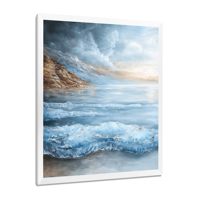 Azzahra - art mural abstrait, H 20 po x l 12 po, Reproduction encadrée d'une seule photo, Blanc
