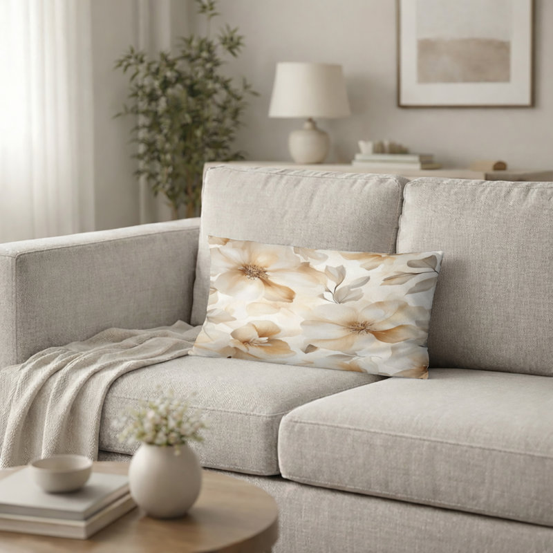 Coussin Floral, H 12 po x l 20 po