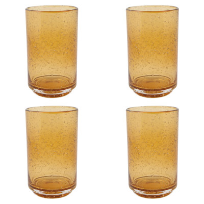 Set of 4 Tumbler 17oz Bubbled Amber